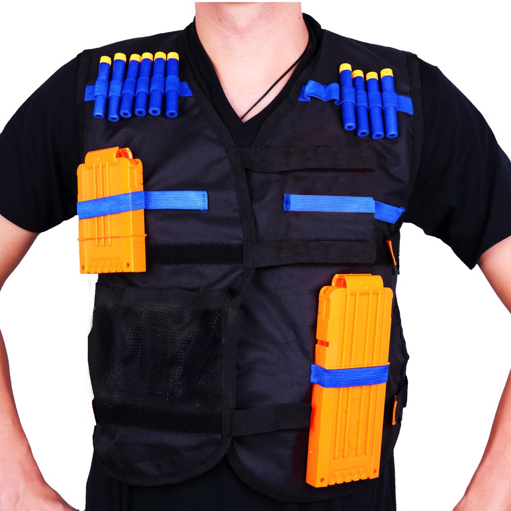 Kids Tactical Vest Kit for Nerf Guns, Rolytoy NStrike Elite Series with Refill Darts, Quick