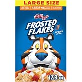 Kellogg's Frosted Flakes Original Large Size Breakfast Cereal 17.3 oz | Fat Free, Family Breakfast