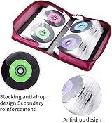 alavisxf xx CD Case 160 Capacity Nylon Disc Storage Wallet Red view 4