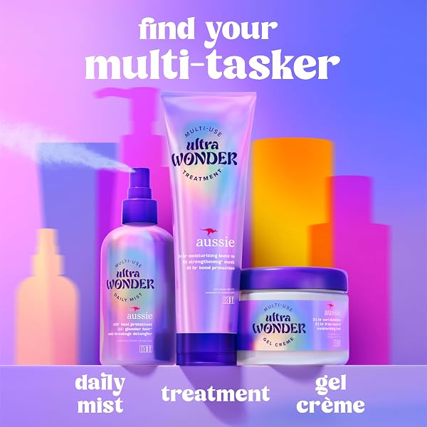 AUSSIE ULTRA WONDER TREATMENT LEAVE-IN AND PRE-WASH, WITH AMINO ACIDS, FOR ALL HAIR TYPES AND CURLS, 8OZ