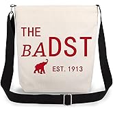 LiuenMgg Sorority DST Print Canvas Crossbody Bag, Adjustable Strap Lightweight Purse with Top Zipper & Inner Pocket, Daily Shoulder Bag Gift for Women -2