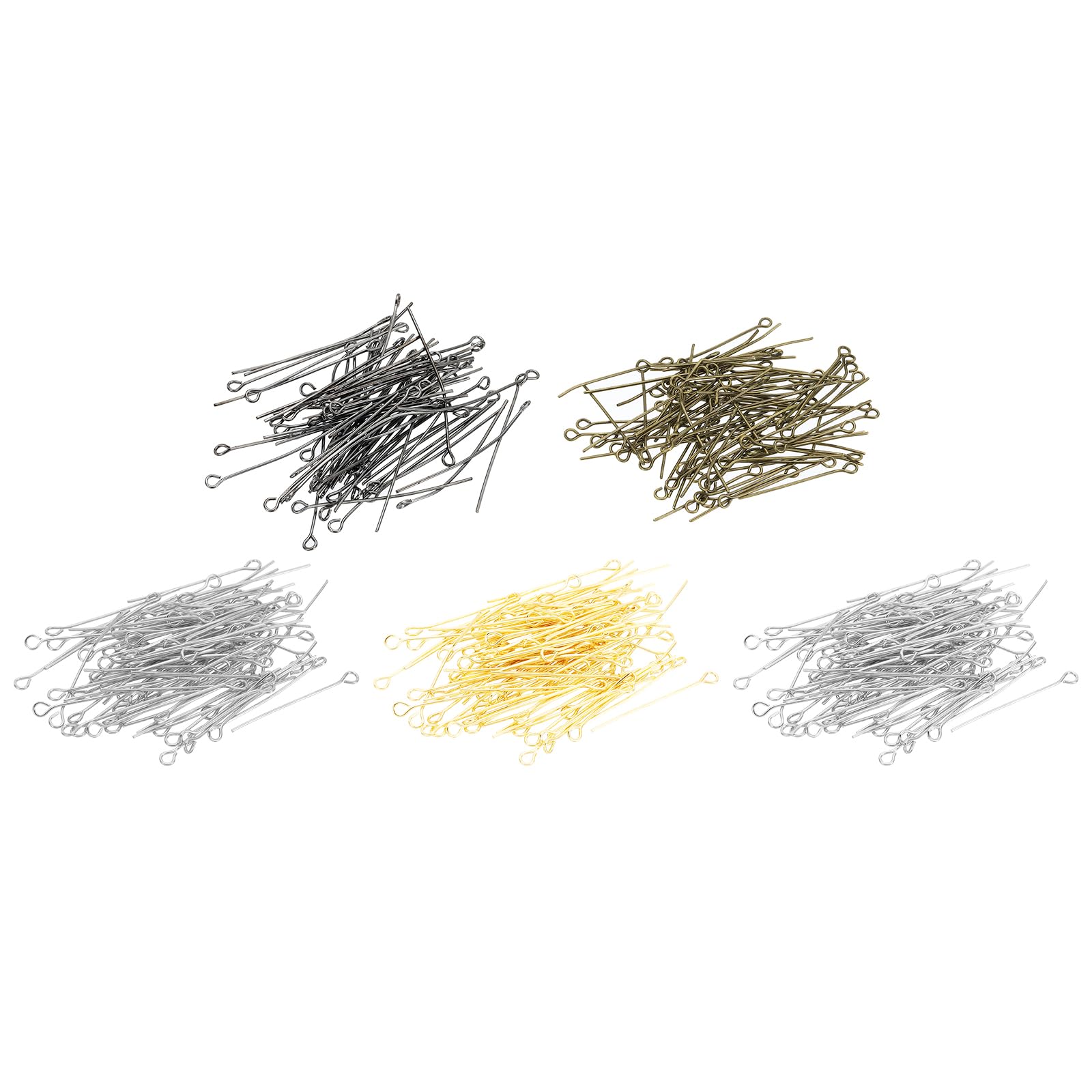 PATIKIL 30mm Open Eye Pins, 500Pcs 21 Gauge Metal Head Needles Pin for Jewelry Making Findings Earring Necklace Bracelet DIY Crafts, Multicolored