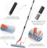 Walensee 15-Inch Thatch Rake with Adjustable Handle, Heavy Duty Steel view 3