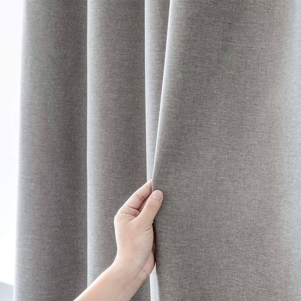 YEVDA Top Linen Fabric Shower Curtain 240 x 200 cm Waterproof Anti-Mould for Bathroom Grey 240 x 200 cm