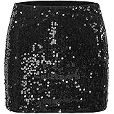 MakeMeChic Women's Sequin High Waist Mini Skirt Sparkle Bodycon Party Night Out Skirts