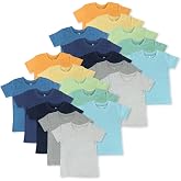 HonestBaby Baby Toddler &amp; Kids' 100% Organic Cotton Short Sleeve T-Shirts (10-Pack)