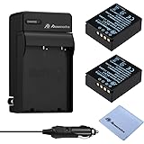 Powerextra 2 Pack Replacement Battery and Charger for Olympus BLH-1 Li-ion Battery and Olympus EM1 MARK II Camera