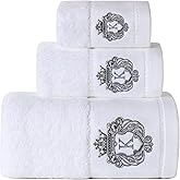 Luxury Bathroom Super Soft and Highly Absorbent Premium 100% Cotton Bath Towel Set for Gifts (White-K)