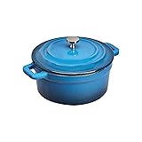amazon commercial Enameled Cast Iron Covered Small Cocotte, 18-Ounce, Blue
