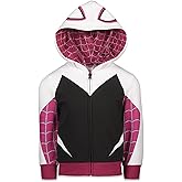 Marvel Spider-Man Girls Cosplay Zip-Up Hoodie Toddler to Big Kid Sizes (2T - 14-16)