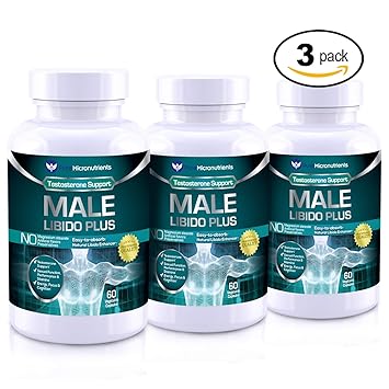 Male Libido Plus- Natural Testosterone Booster for Men with Maca, Ginseng, Sarsaparilla,