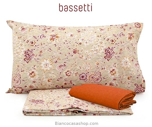title=Completo letto MATRIMONIALE Bassetti Art. DORADA Var. beige/arancio