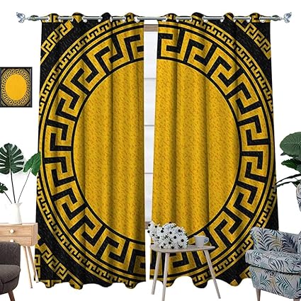 Amazon Com Warm Family Greek Key Window Curtain Drape Sun