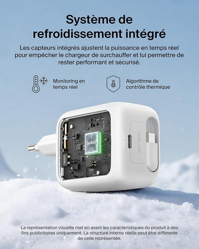 Chargeur USB-C GaN 67 W avec Câble USB-C Rétractable 1 M Et Port USB C, pour iPhone, Recharge Rapide pour iPhone 17 Et 16 Series, Galaxy S26 Series, AirPods, Tablettes, MacBook, Chromebook