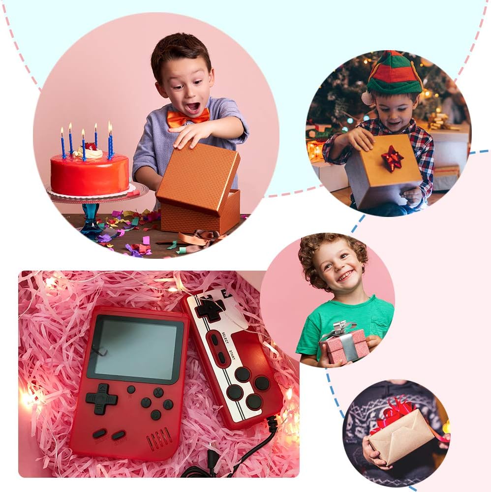 BLANDSTRS Handheld Game Consoles, Retro Mini Game Player with 520 Classic FC Games, Good Present for Kids Boy, Xmas Gift - Red: Toys & Games