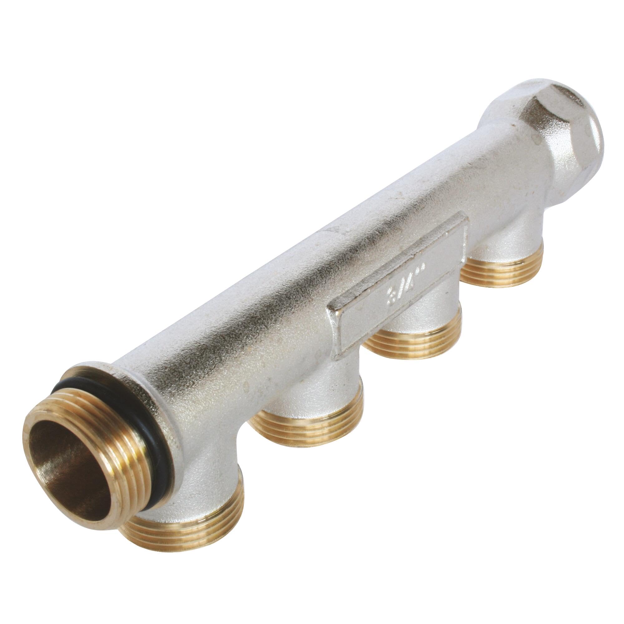 SOMATHERM FOR YOU - Sanitary Manifold, Made of Nickel-Plated Brass, Male-Female 20/27, self-Sealing and Aligned, 4 junctions, Male 3/4 Ek