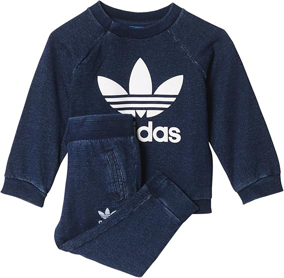 Adidas denim crew tracksuit Clearance
