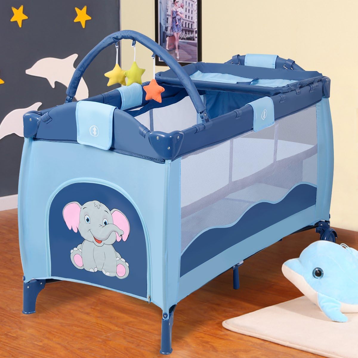 costway travel cot