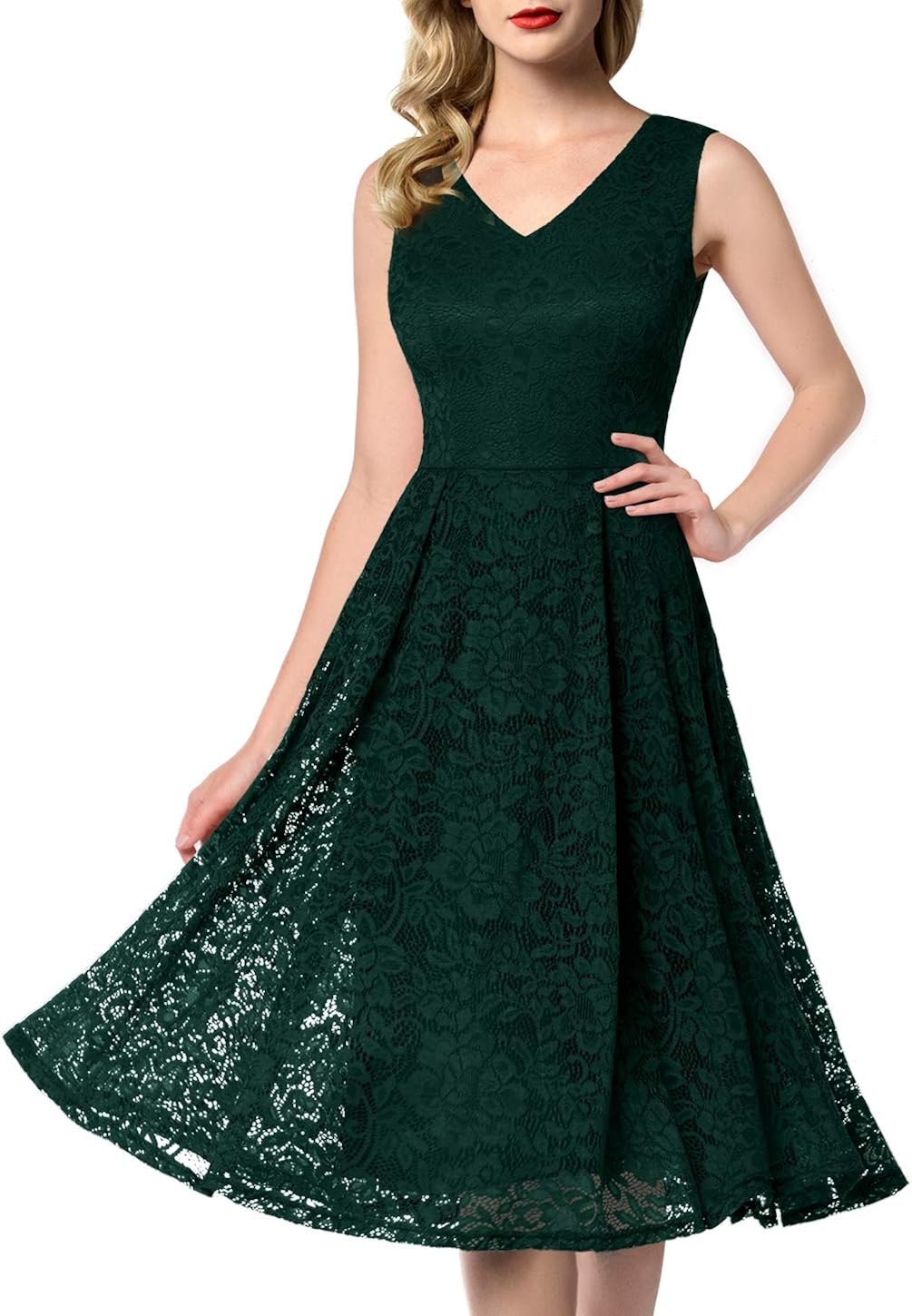 v neck fit and flare cocktail dress