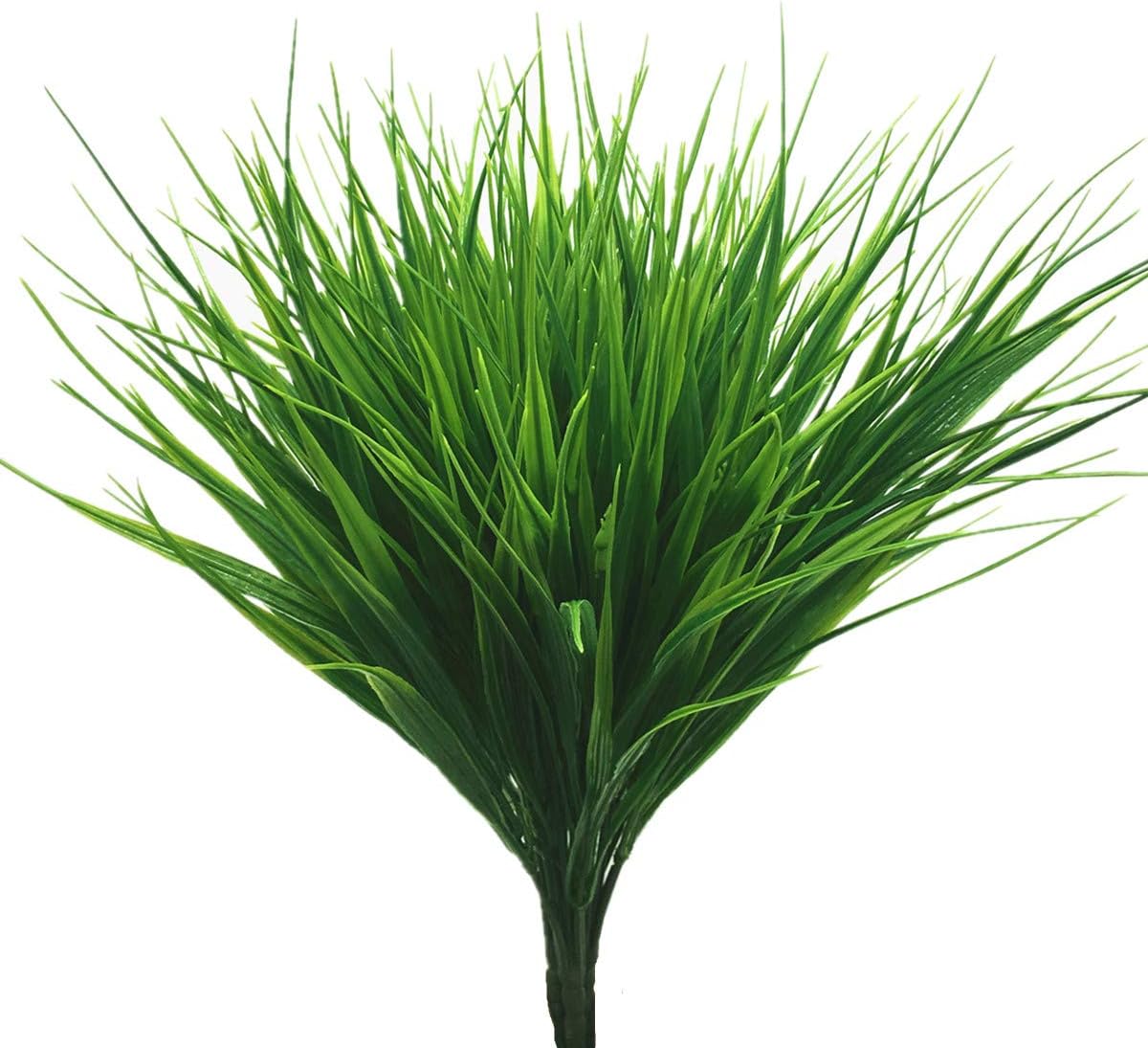 PASYOU Artificial Shrub, Fake Bush Simulation Spring Grass Greenery Leaves Plastic Plants Indoor Outdoor Outside Home Garden Office Bathroom Verandah Wedding Décor Decoration Planter Filler 4 Pcs