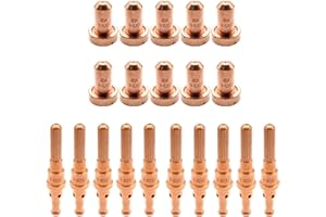 TIANLYLIN 10Pcs 9-8207 Plasma Nozzle 10Pcs 9-8215 Plasma Electrode Fit Thermal Dynamics SL60/SL100 Cutting Torch Consumables