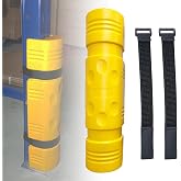 Warehouse Column Protector - Forklift Impact Guard for 4.7" Square Columns | Impact Resistant Design | High Visibility Yellow | Tool Free Strap Mount | Indoor &amp; Outdoor Use| 1 Pack