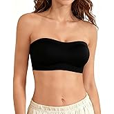 Cyllenic Strapless Bras for Women Push Up Wireless Bandeau Bra Seamless Soft Comfort Tube Top Supportive Padded Bralette