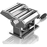 Pasta Maker Machine Stainless Steel Removable Noodle Making Manual Hand Crank Pasta Machine - Perfect for Homemade Spaghetti