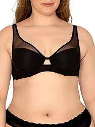 Smart & Sexy womens Mesh Plunge Bra, Black Hue