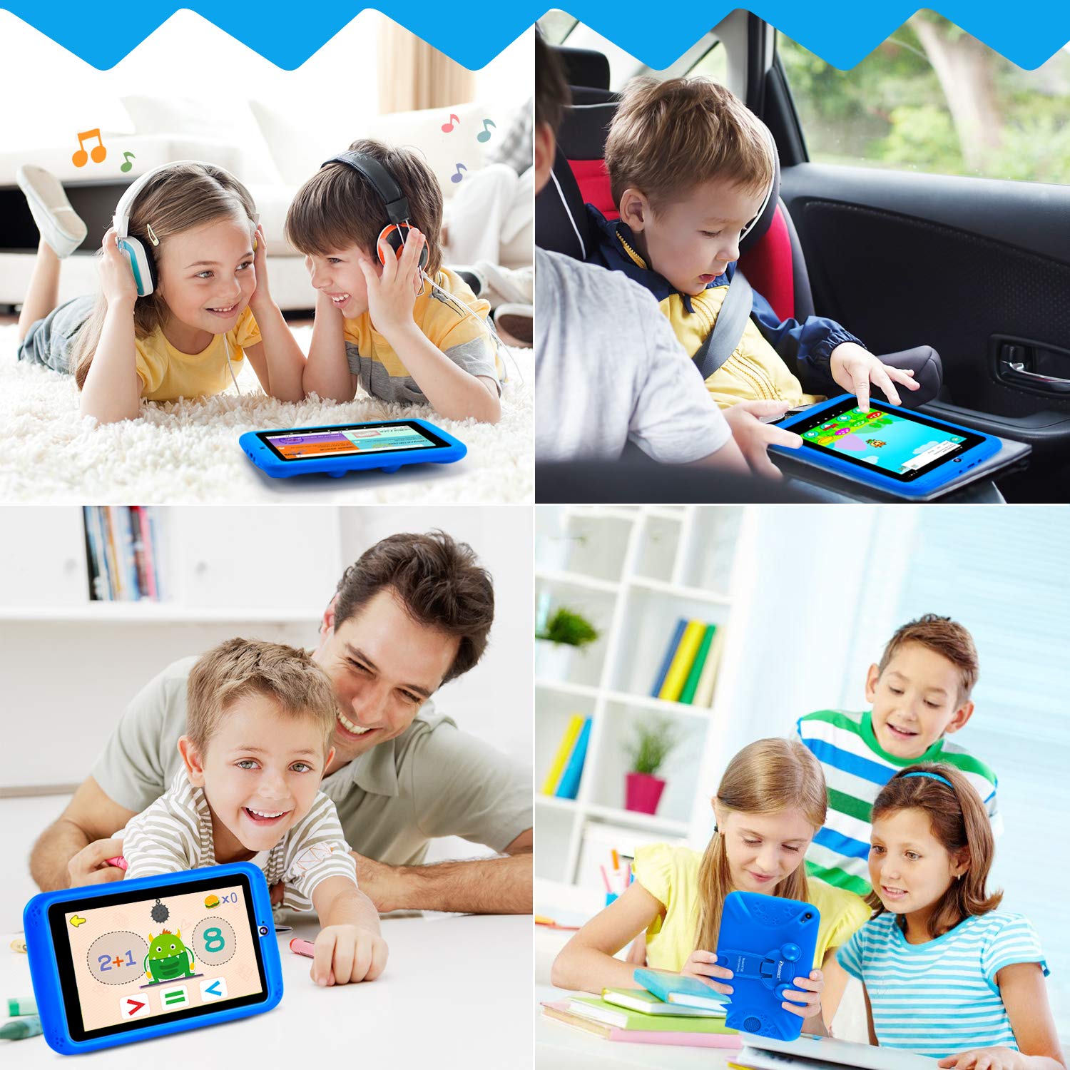 PROGRACE Kids Tablets Learning Edition Tablet for Kids Boys Toy Gift with Parental Control HD IPS Touch Screen Children\'s Tablet QuadCore Toddler Tablet 7\