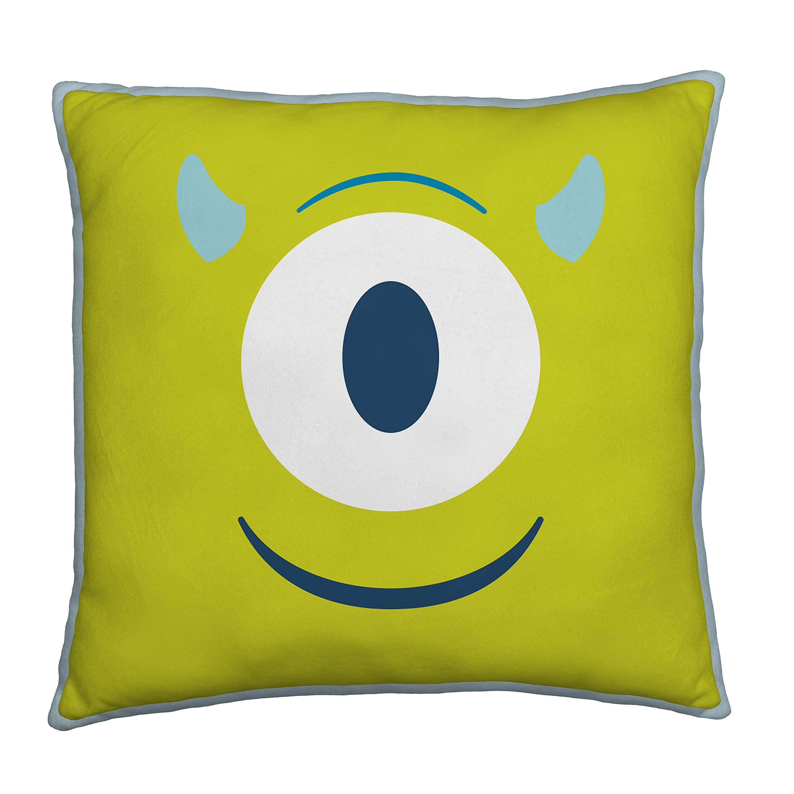 Pixar Disney Square Cushion Pillow | Mike Lebowski Design Featuring Toy Story, Finding Nemo, Cars & Monsters Inc | Officially Licensed Reversible Two Sided Design