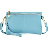 ZOOEASS Triple Zip Small Crossbody Bag Lightweight Purses Vegan Leather Wristlet Clutch, Includes Adjustable Shoulder | Triple Zip, Small, Lightweight, Vegan Leather