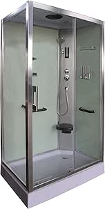 Cabina de ducha blanca DP-8001 SIN SAUNA (120 x 80 x 210 cm): Amazon.es