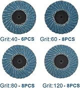 SI FANG 2in 40/60/80/120 Grit Flap Disc Set Quick Change 1/4in Shank Pad Holder view 2