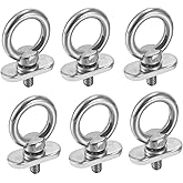 TINGZHIGO 6 Pcs Track Mount Tie Down Eyelets, M6 Bolt, Hold Your Bungee Cord or Ropes Rowing Inflatable, 316 Stainless Steel,