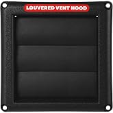 Deflecto Outdoor Dryer Vent Cover 4-Inch with Louvered Gravity Damper Black | Backdraft preventer for 4-inch dryer exhaust applications, weather- and UV-resistant plastic with durable louvered faceplate