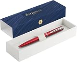 Waterman Allure Ballpoint Pen Red Lacquer Medium Point Blue Ink Gift Box view 3