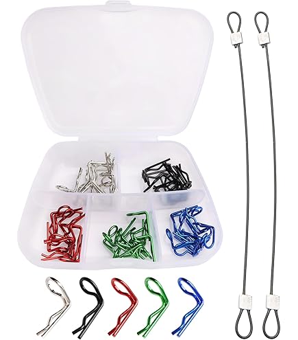 Mxfans RC Karosserie-Clips 155 Mm – 2 Stück, Rot, Mit Schrauben Und Muttern, Für 1/10 Modellautos