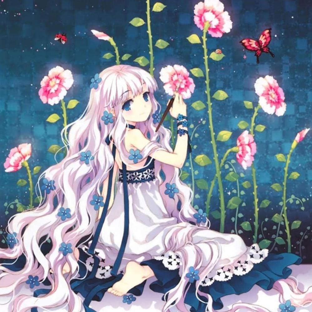 Amazon Zddyx クロスステッチキットdiyダイヤモンド刺繍アニメガールフル ダイヤモンド塗装ation が付いている居間の家の装飾のクリスマスのギフト40x50cm 刺しゅうキット 通販