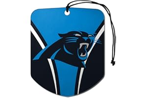 FANMATS 61564 NFL Carolina Panthers Hanging Car Air Freshener, 2 Pack, Black Ice Scent, Odor Eliminator, Shield Design with Team Logo