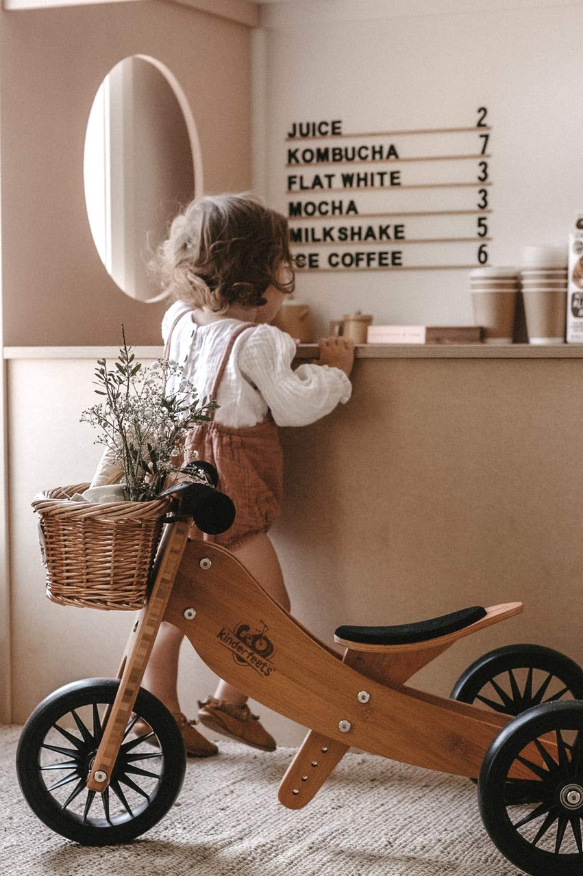 Kinderfeets TinyTot 2-in-1 Wooden Balance Bike and Tricycle - Convert from Bike to Trike | Riding Balance Toy for Kids and Toddlers | 12-24 Months