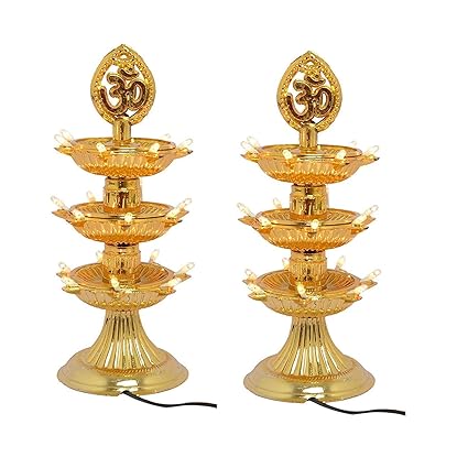 VARSHINE LED Bulb Lights Diya (Gold)