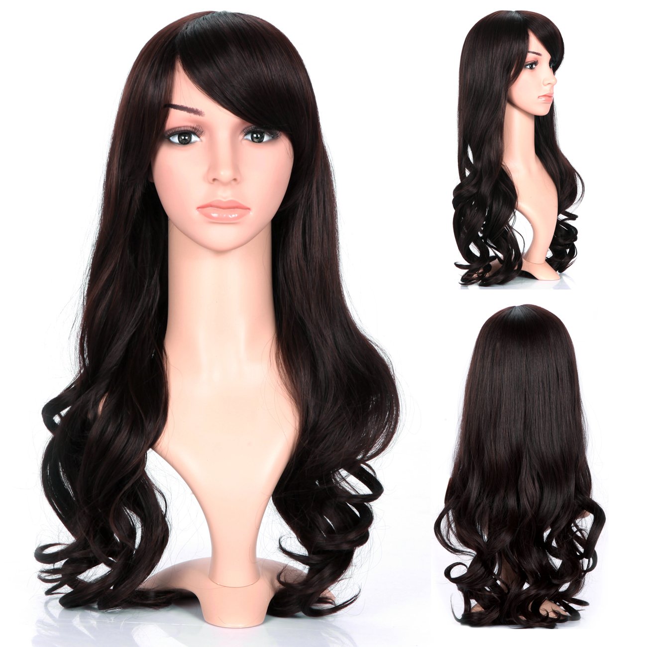 Buy Dark Brown Dreamlover Women S Wigs Long Curly Dark Brown