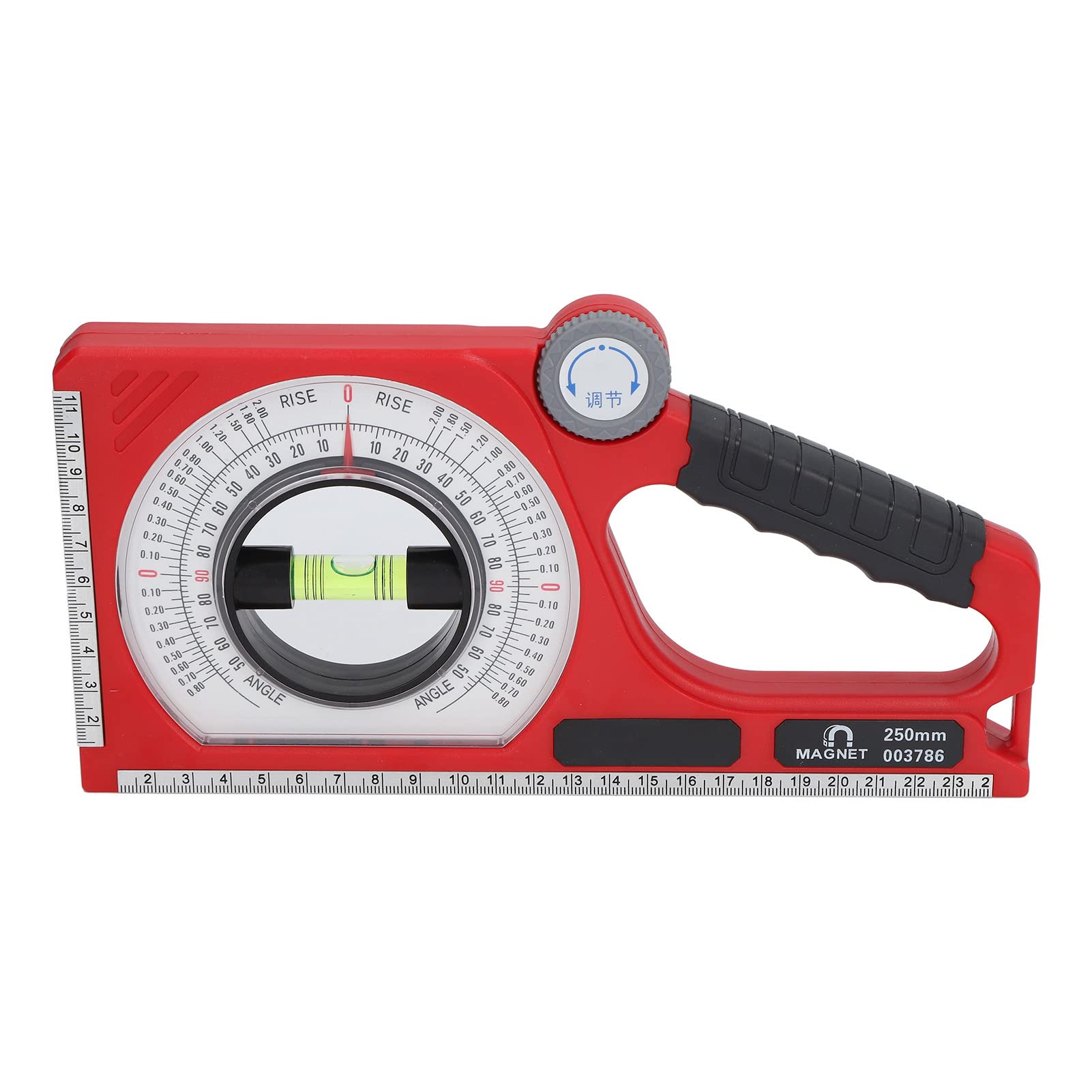Engineering Inclinometer, Portable Universal Slope Measuring Ruler Multifunction Angle Meter Gauge, Dual Scale Rotary Pitch Finder with Level Vial for Household Industrial Use