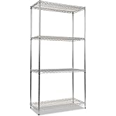 Alera NSF Certified Industrial Four-Shelf Wire Shelving Kit, 36w x 18d x 72h, Silver