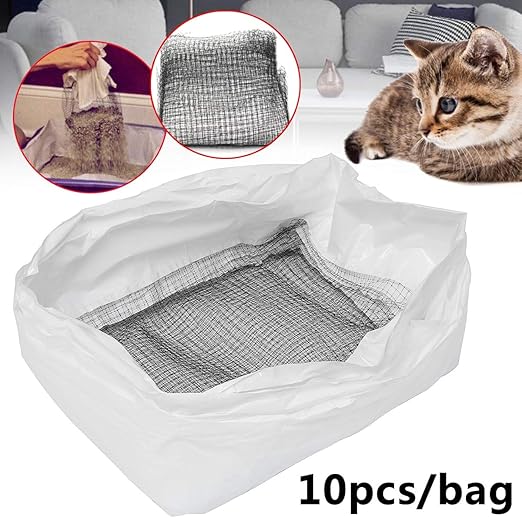 Amazon Com Grenfas Mesh Item 10pcs Reusable Cat Sifting Litter Mesh Liners Filter Scented Bags Waste Dispose Kitten Hygienic Litter Box Liners Kitchen Dining