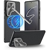 Nillkin for Samsung Galaxy S25 Ultra Case with Camera Cover, [Compatible with MagSafe] [Adjustable Metal Kickstand] Shockproof Slim for Galaxy S25 Ultra Magnetic Case(2025), Black