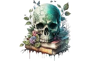 Moohue Stamped Cross Stitch Kits for Adults Clearance Skull 14CT Pre Printed Cross Stitch Kits for Beginners (Skull 3)