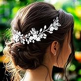GORAIS Flower Wedding Hair Vine Crystal Bridal Hair Accessories Pearl Bride Hair Pieces for Women and Girls