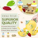 Airlab Wooden Tea Set for Toddlers Daisy Design Beach Safe Beech Wood view 3